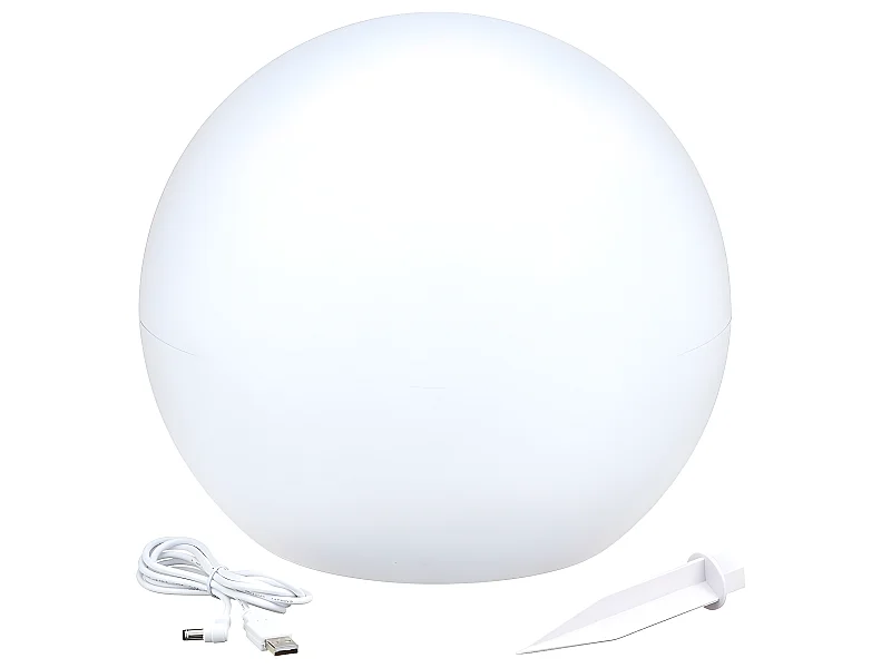 Boule lumineuse solaire SOLSTY Blanc Polyéthylène ∅30cm