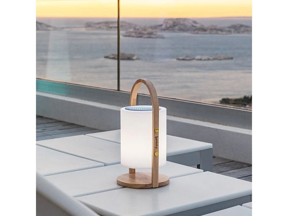 Draadloze bluetooth luidsprekerlamp H37CM WOODY