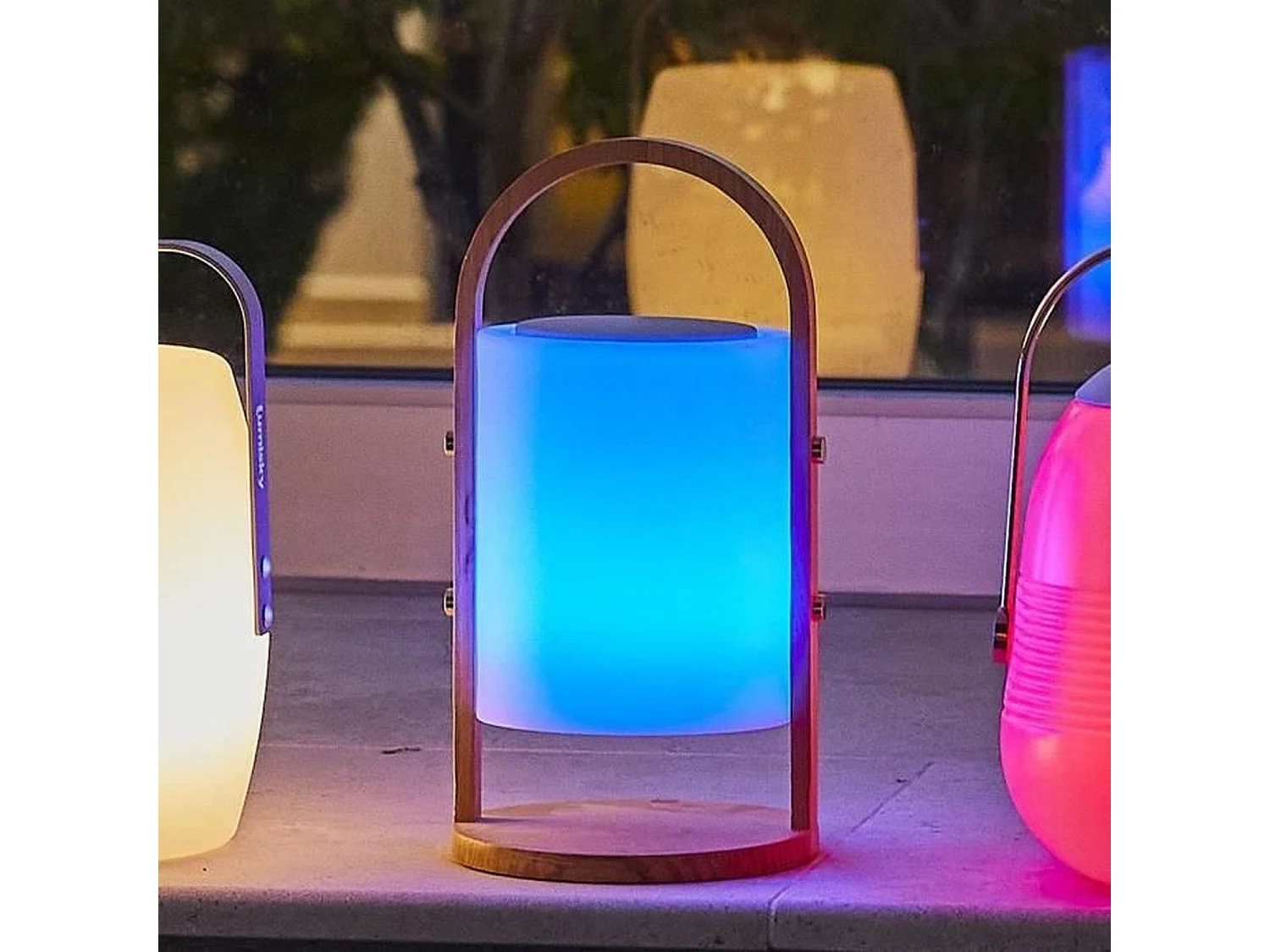Lampe enceinte bluetooth multicolore WOODY PLAY H37cm