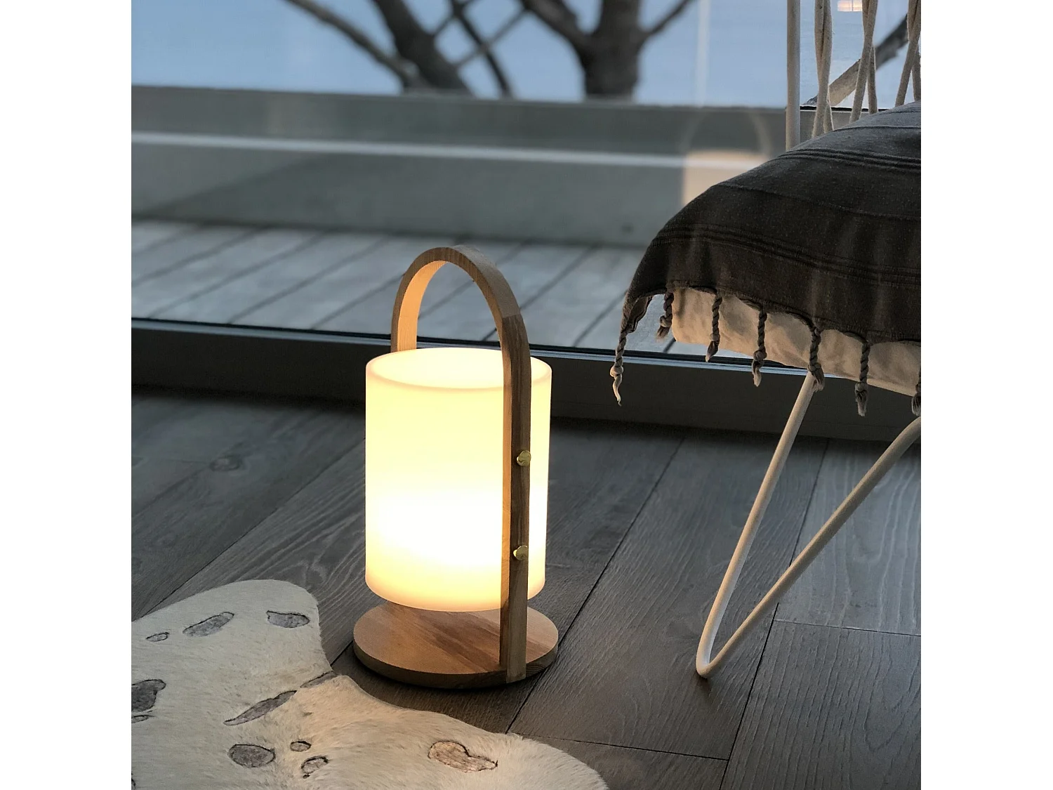 LED-LATERNE kabellose design H37CM WOODY