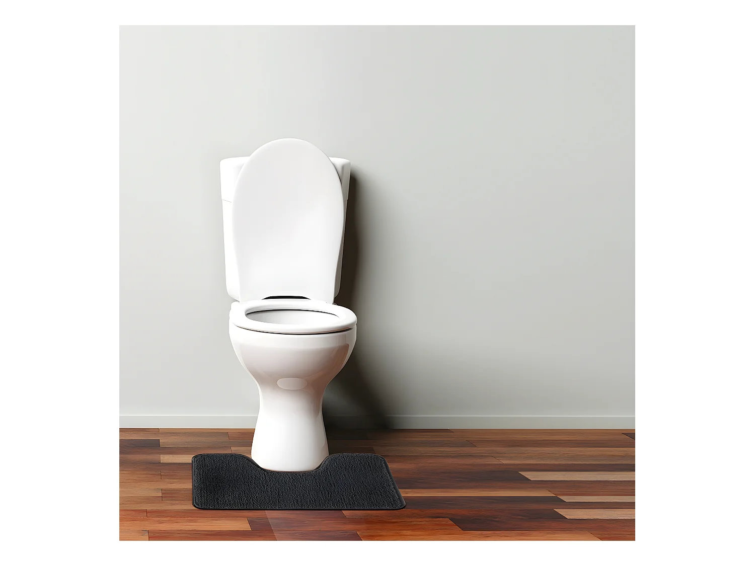 Tapis de toilette uni en polyester chocolat 50x40cm