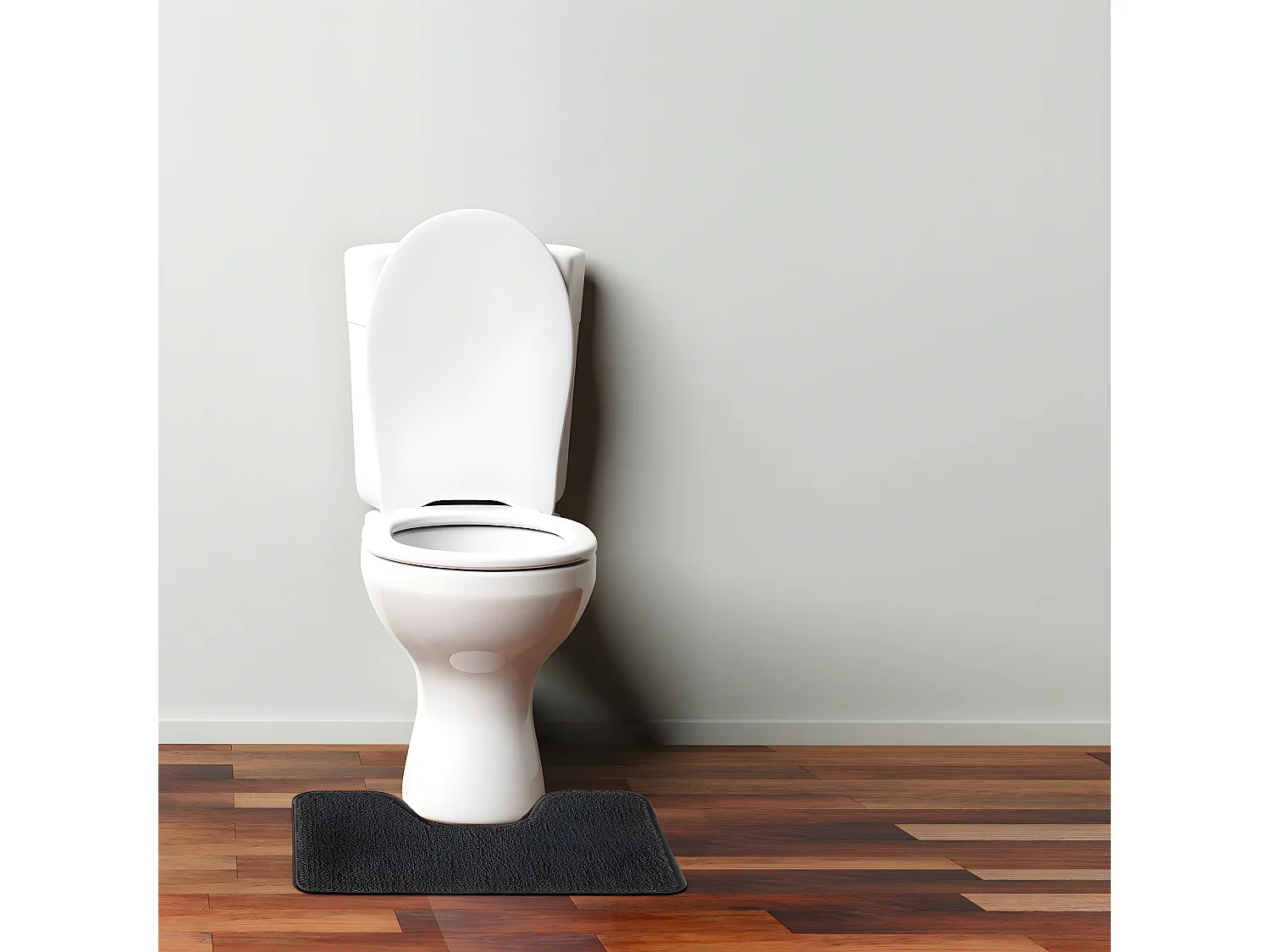 Tapis de toilette uni en polyester chocolat 50x40cm