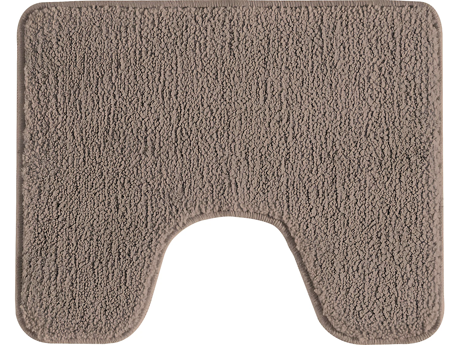 Tapis de toilette uni en polyester taupe 50x40cm