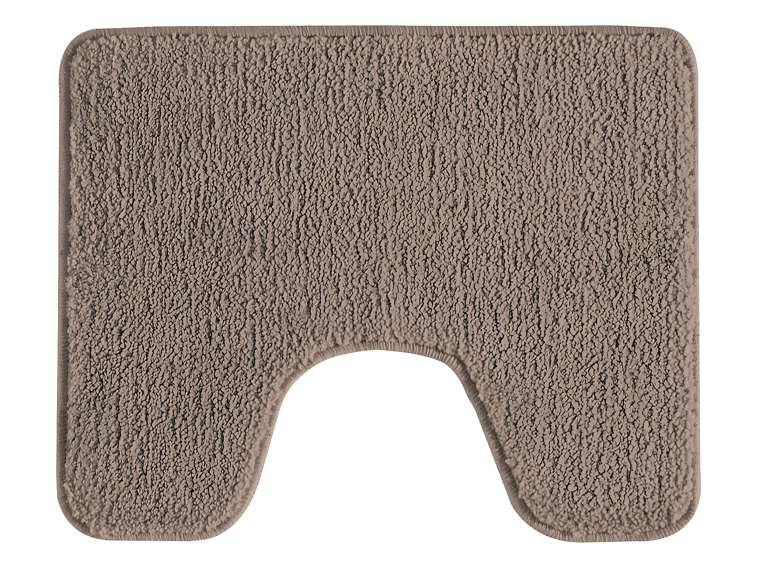 Tapis de toilette uni en polyester taupe 50x40cm