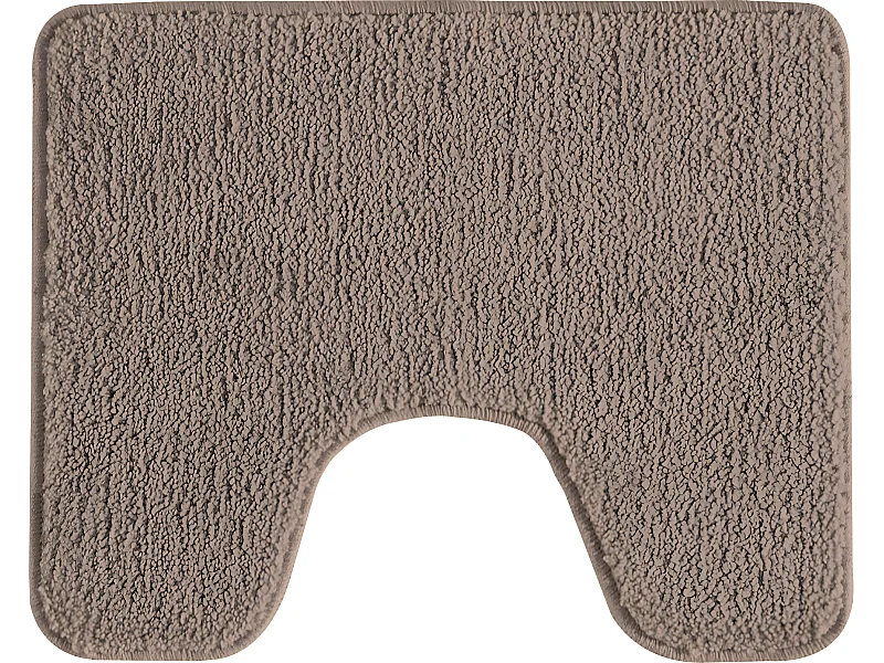 Tapis de toilette uni en polyester taupe 50x40cm