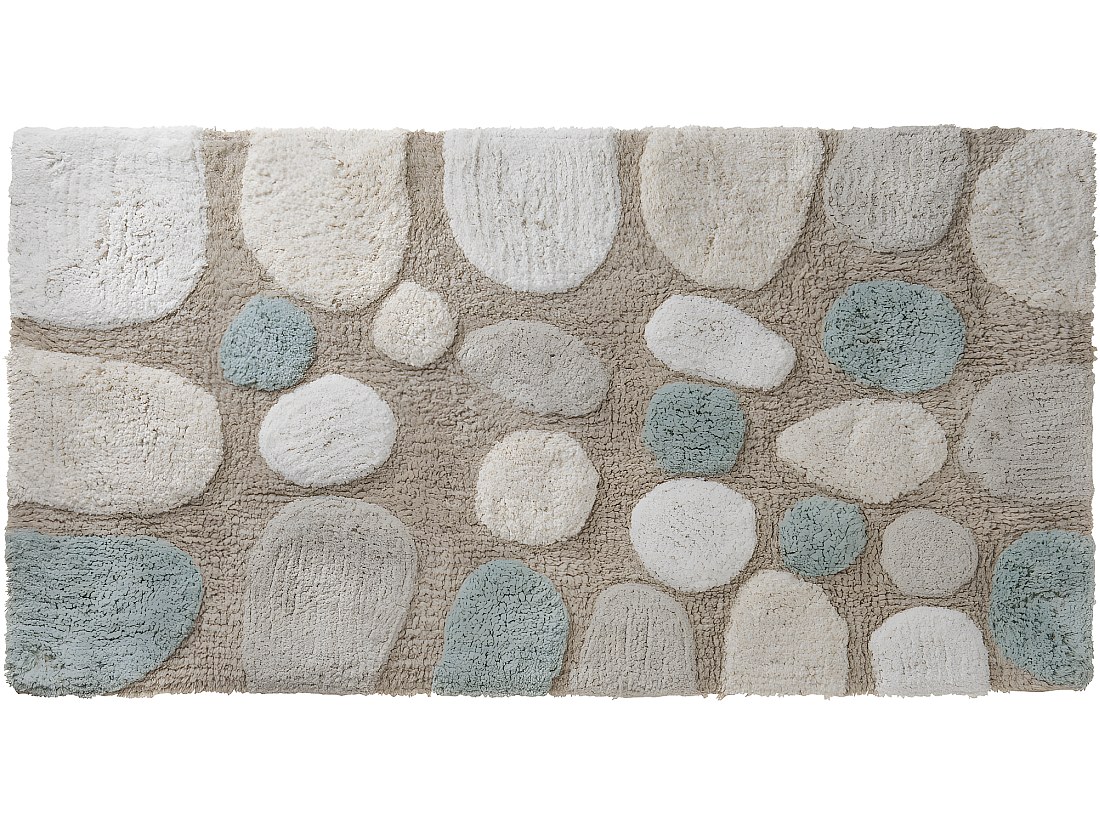 vente unique Tapis de bain déco galet en coton tufté 60x120cm Ventes flash | Maison et jardin