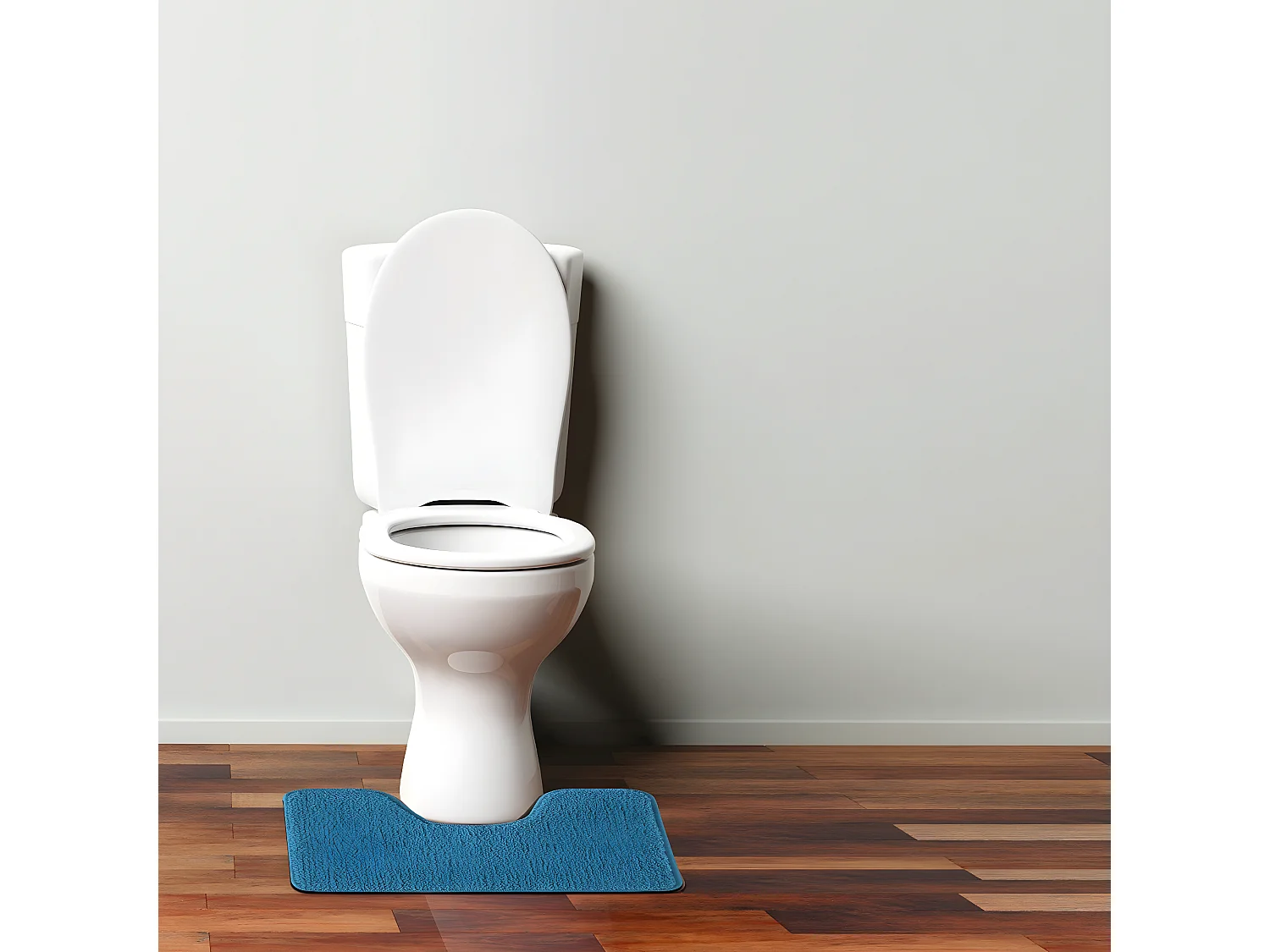 Tapis de toilette uni en polyester pacifique 50x40cm