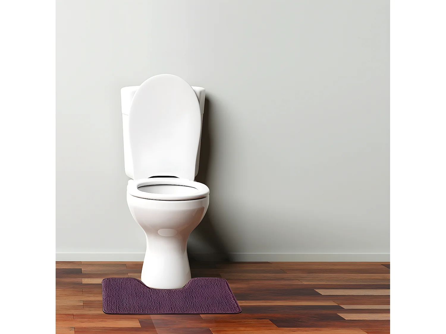 Tapis de toilette uni en polyester violine 50x40cm