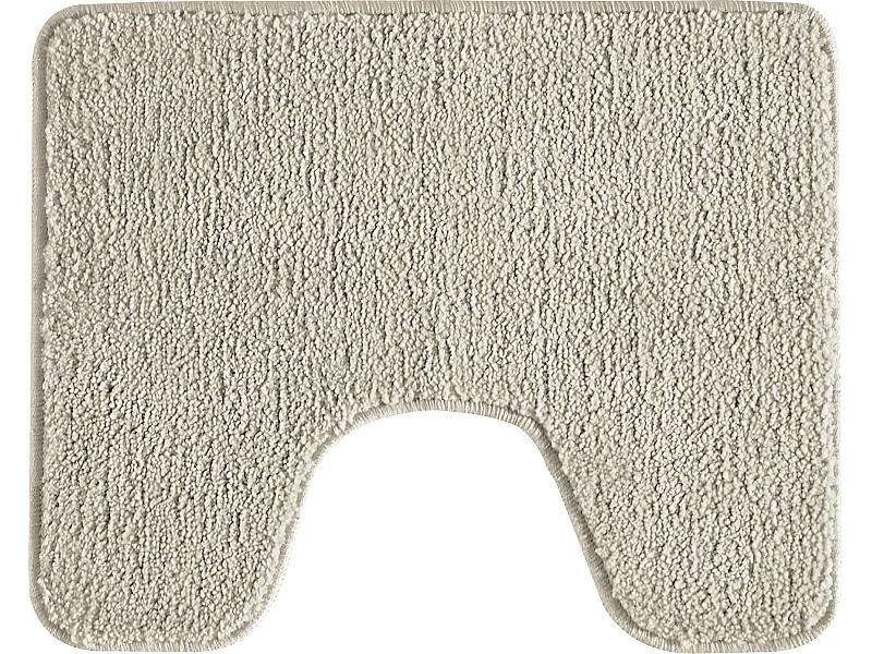 Tapis de toilette uni en polyester ecru 50x40cm