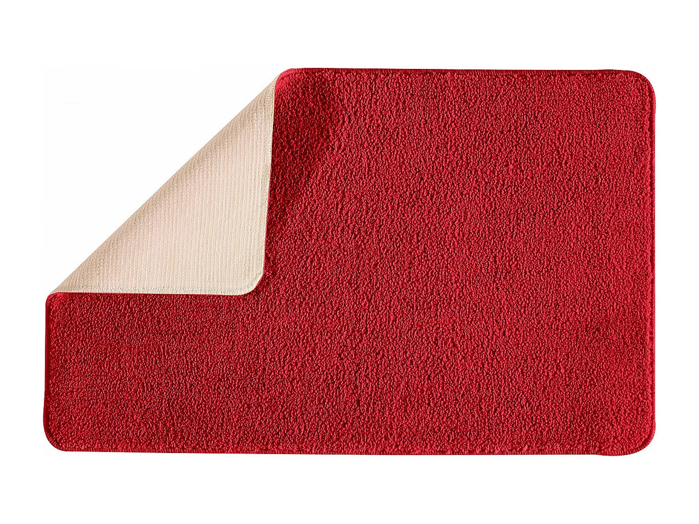 Tapis de bain uni en polyester rouge 50x80cm