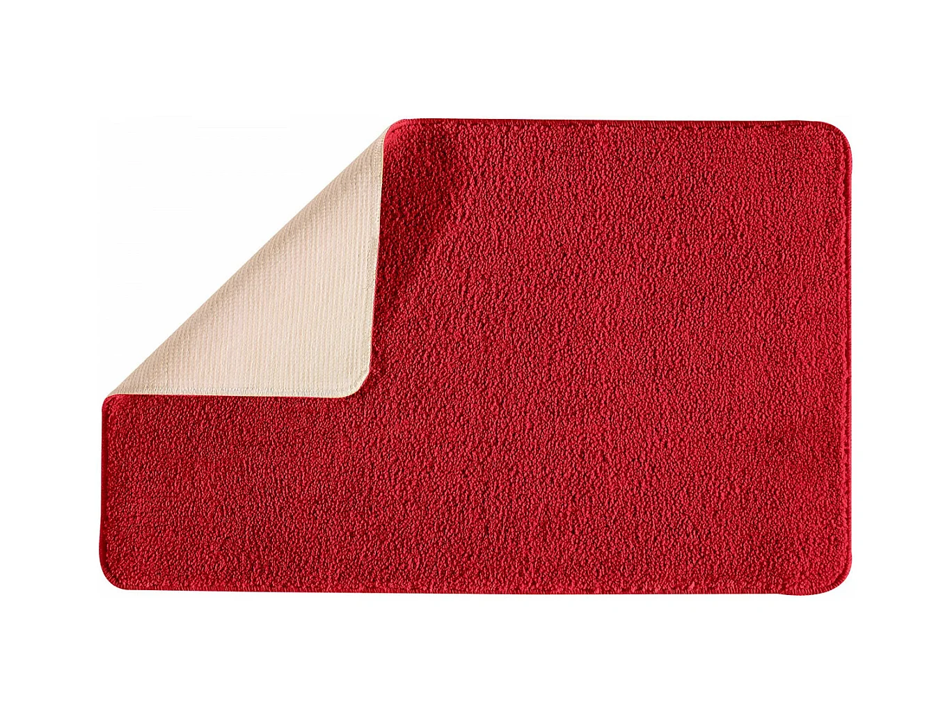 Tapis de bain uni en polyester rouge 50x80cm