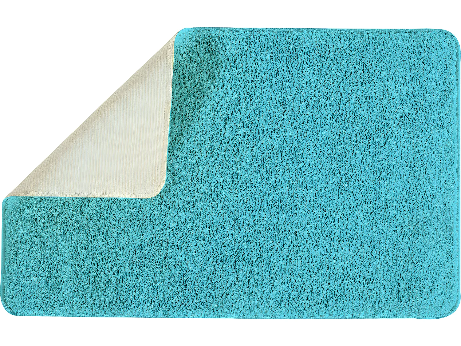 Tapis de bain uni en polyester turquoise 50x80cm