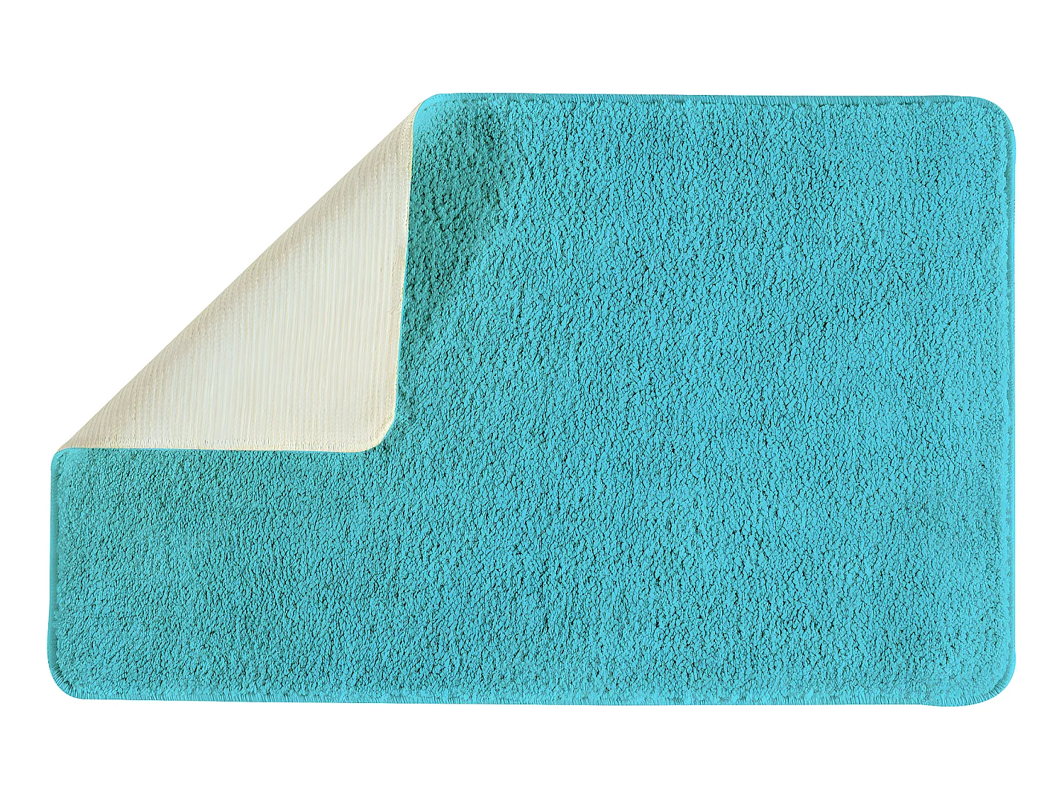 Tapis de bain uni en polyester turquoise 50x80cm