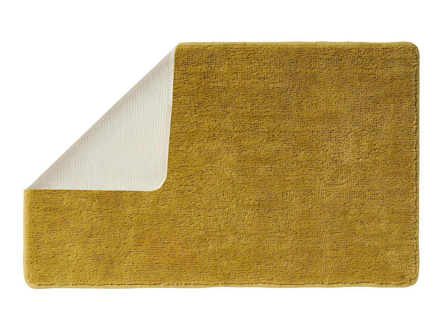 Tapis de bain uni en polyester miel 50x80cm