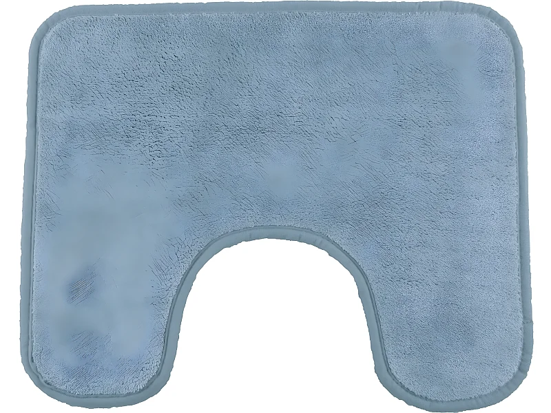 Tapis de toilette uni en polyester céleste 50x40cm
