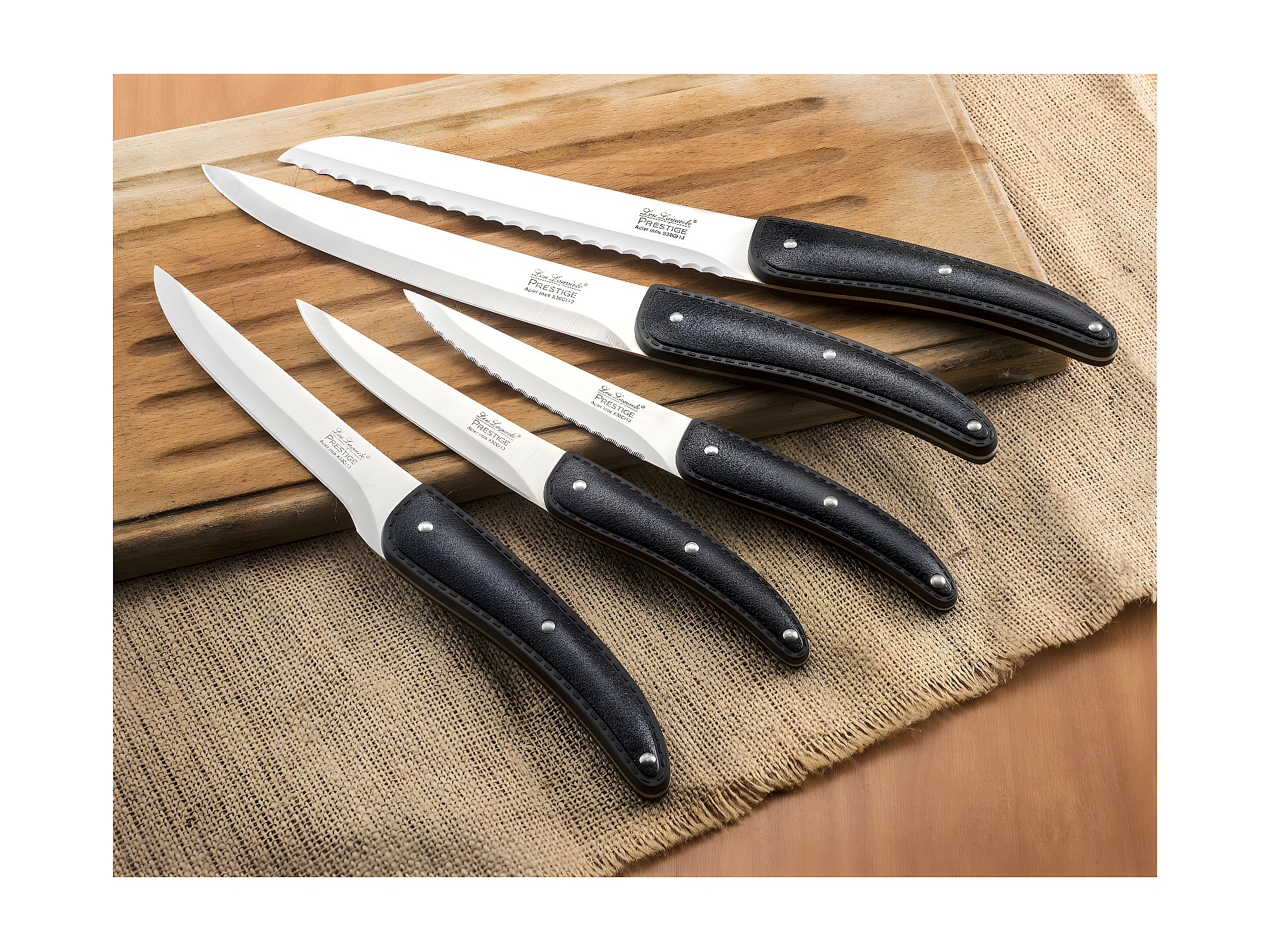 Lot De 5 Couteaux De Table – Manches Métal Argenté – Plaqué Argent – Occasion