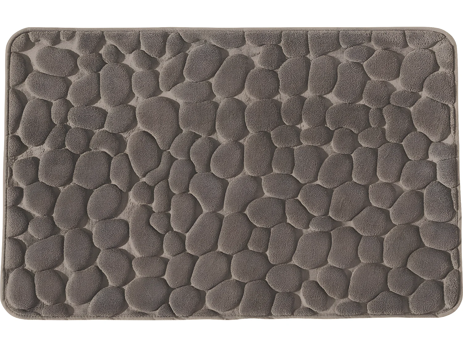 Tapis de bain galet à mémoire de forme taupe 50x80cm