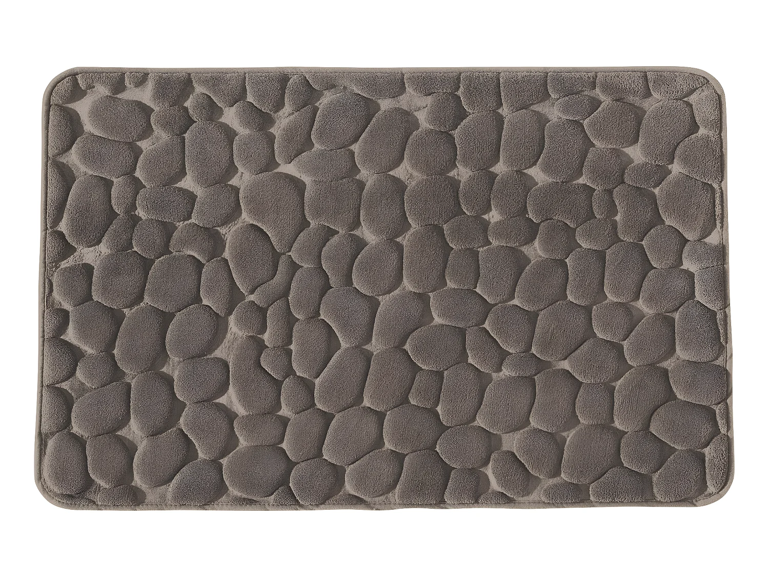 Tapis de bain galet à mémoire de forme taupe 50x80cm