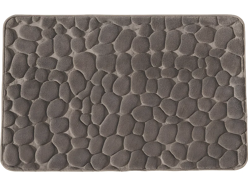 Tapis de bain galet à mémoire de forme taupe 50x80cm