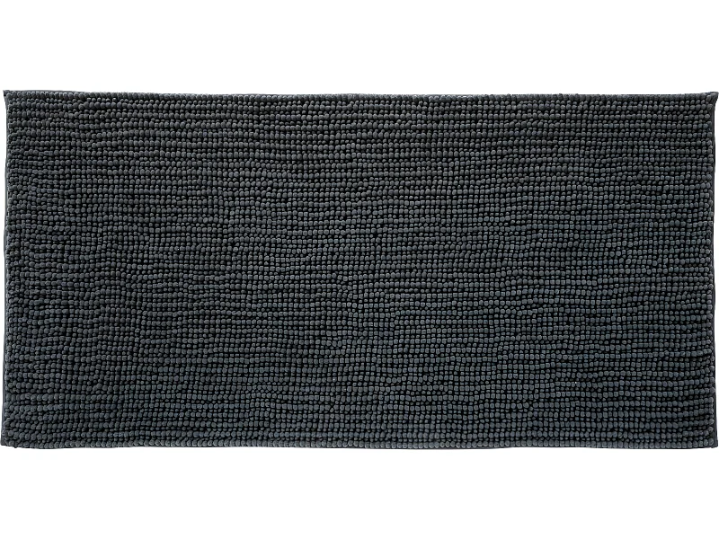 Tapis de bain en polyester uni anthracite 60x120cm