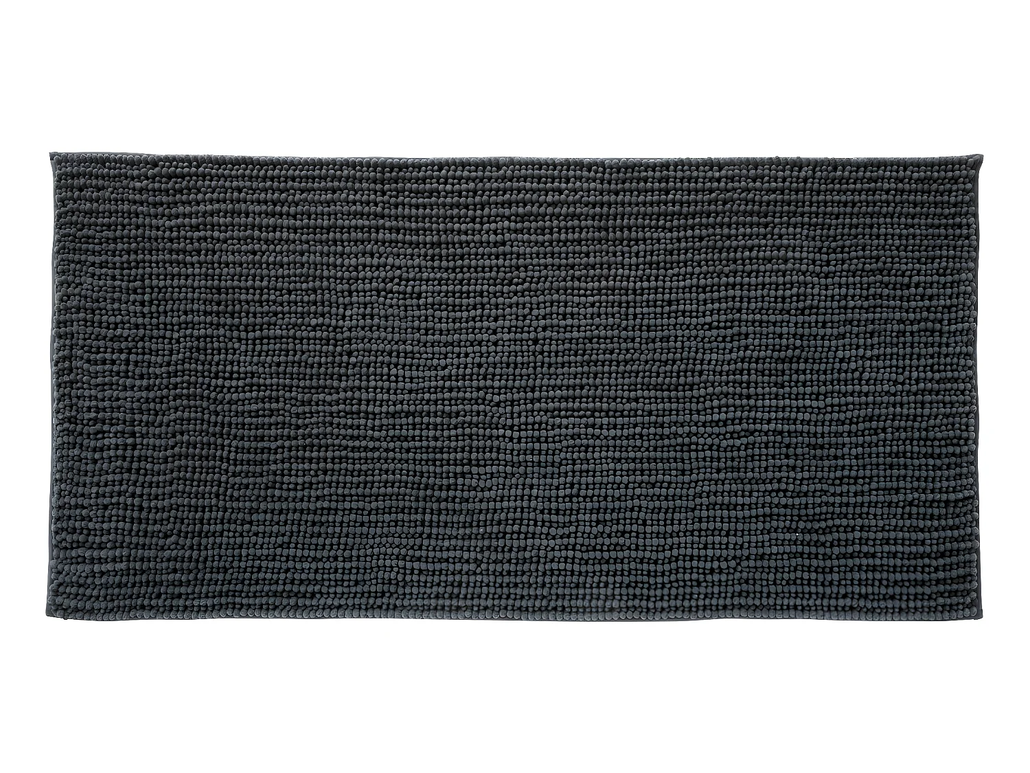 Tapis de bain en polyester uni anthracite 60x120cm