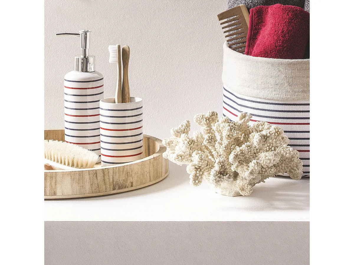 Distributeur de savon à rayures en céramique MAGELLAN