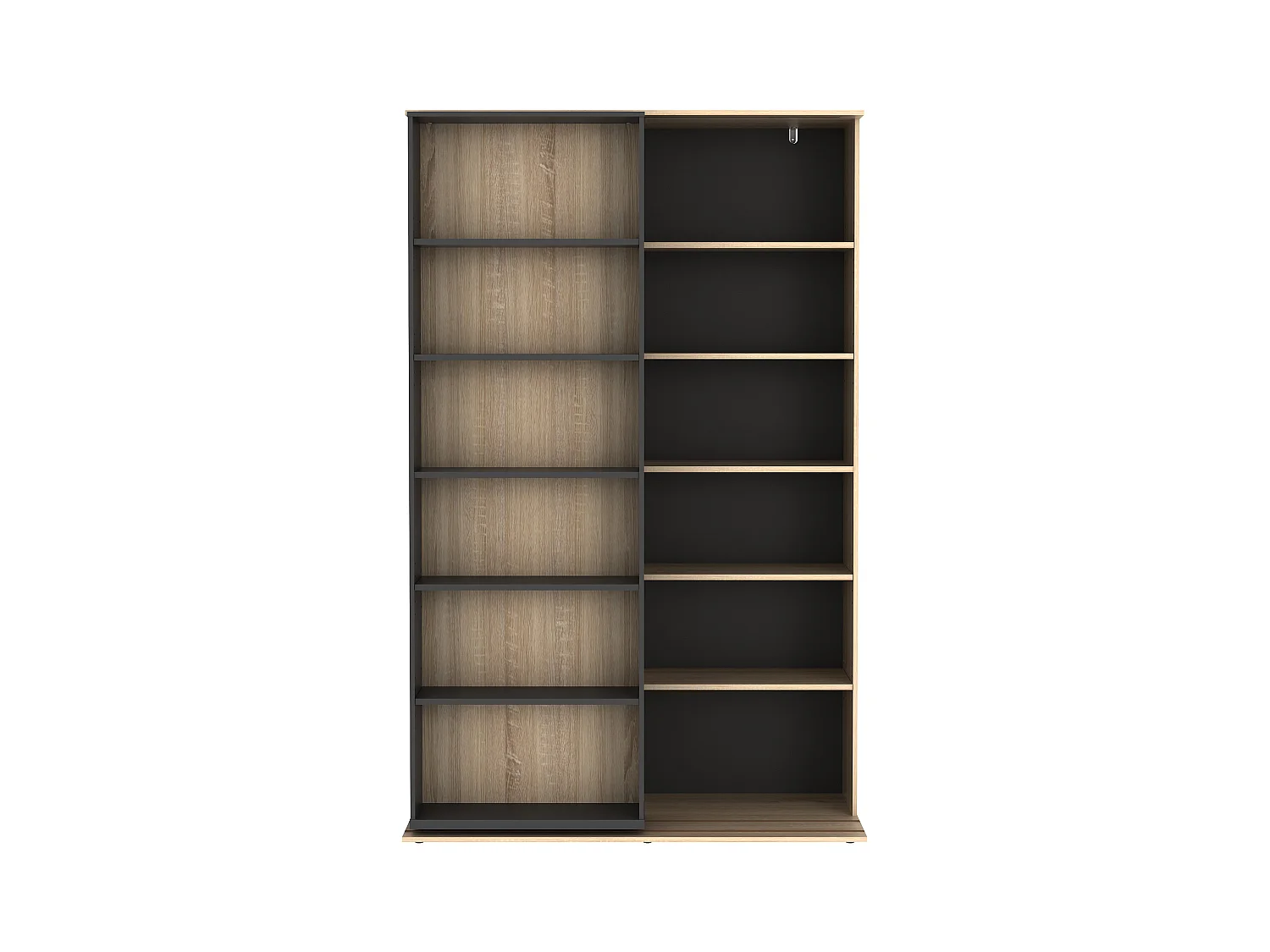 Regał przesuwny z 18 wnękami - Kolor naturalny i antracytowy - PRALI