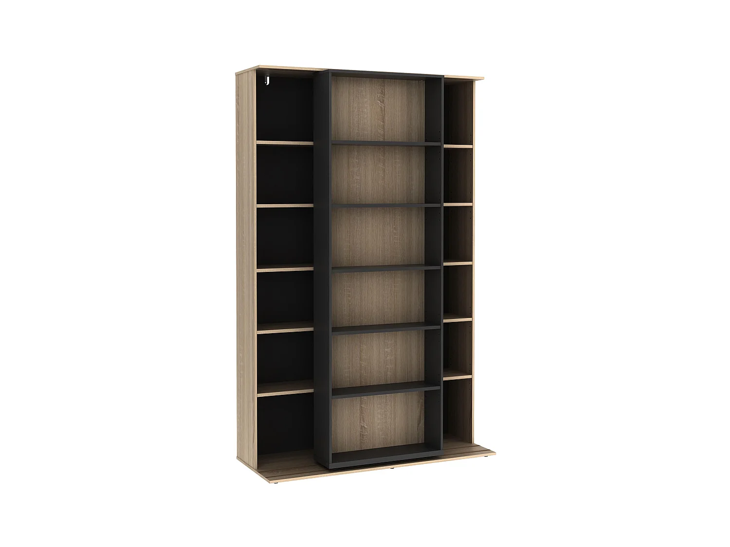 Regał przesuwny z 18 wnękami - Kolor naturalny i antracytowy - PRALI