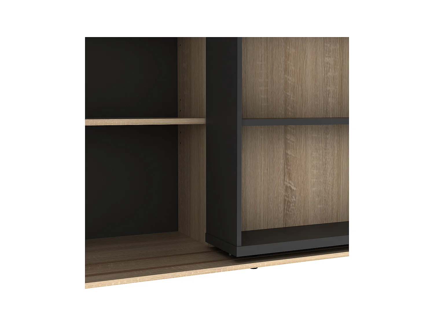 Regał przesuwny z 18 wnękami - Kolor naturalny i antracytowy - PRALI