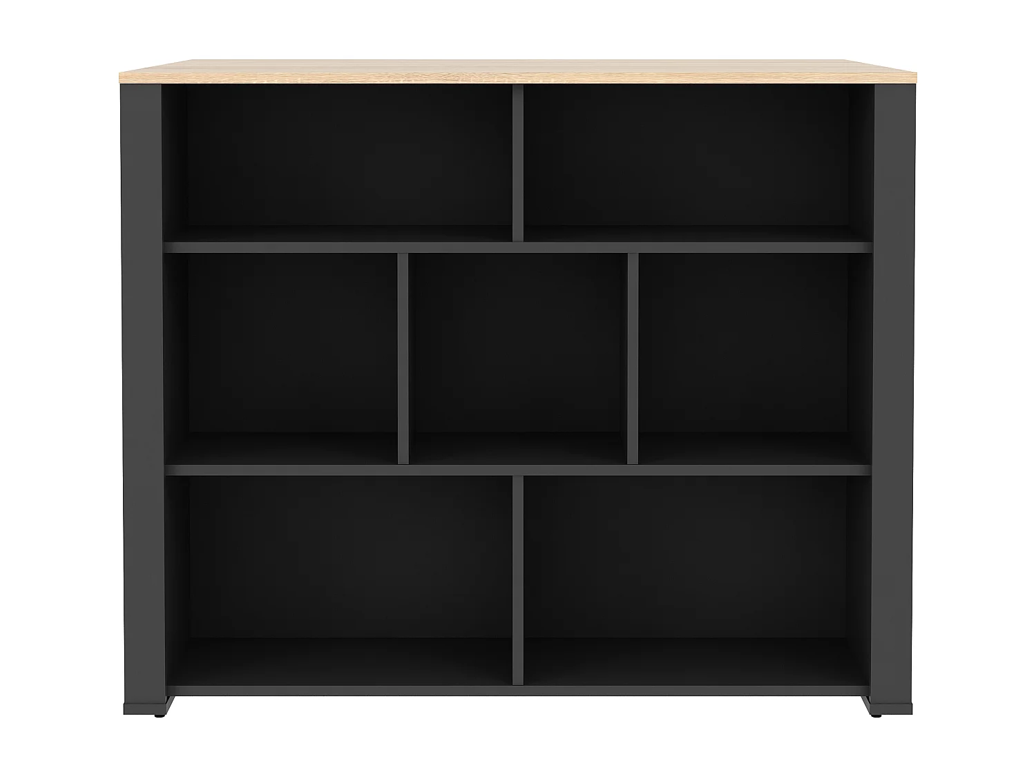 Ilot central de cuisine avec 7 niches - Naturel et anthracite - OPOLE