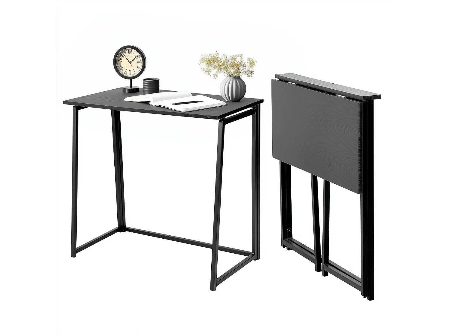 Bureau Pliable Noir Style Industriel,ASCOLI