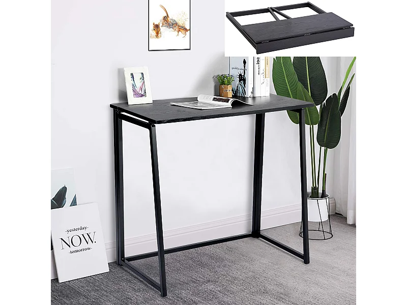 Bureau Pliable Noir Style Industriel,ASCOLI