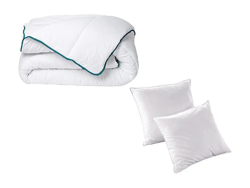 Pack edredão quente de 200 x 200 cm + 2 almofadas de 60 x 60 cm recicladas da DREAMEA - ROSA