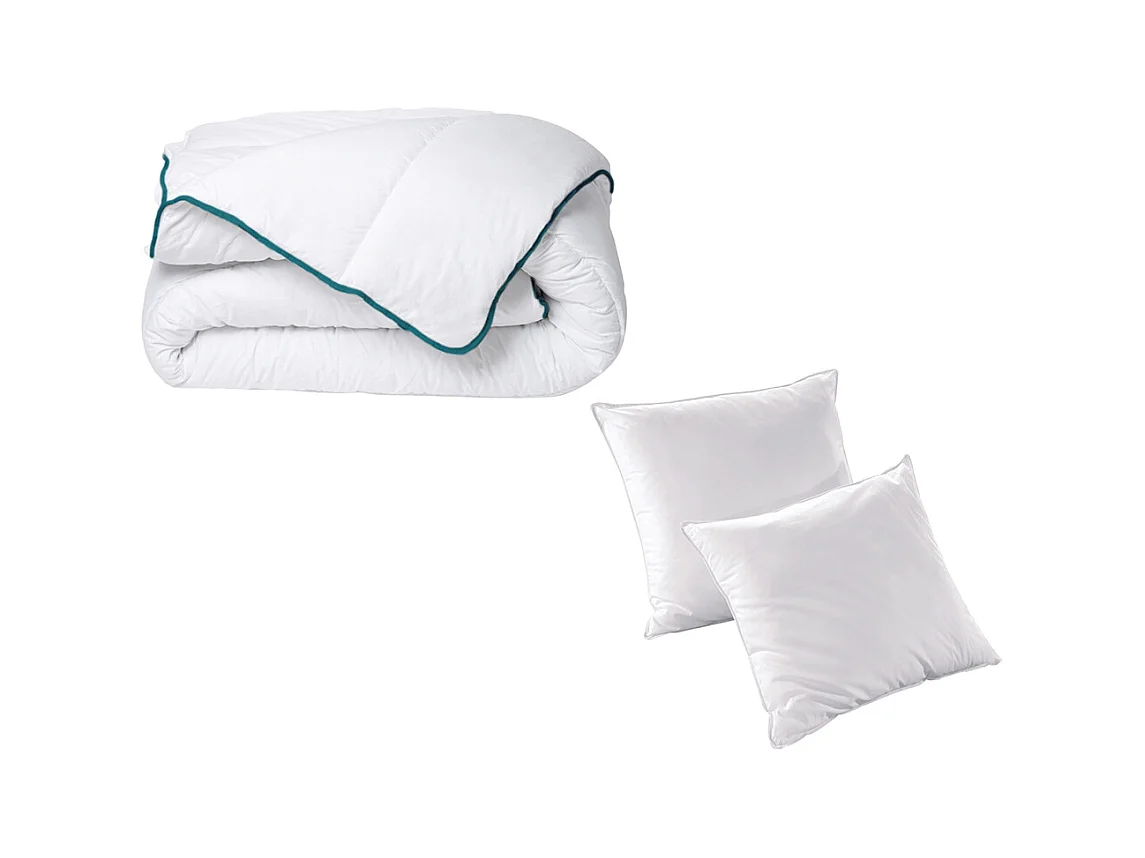 Set: Bettdecke 240 x 260 cm + 2 Kopfkissen 60 x 60 cm recycelt - ROSA von DREAMEA