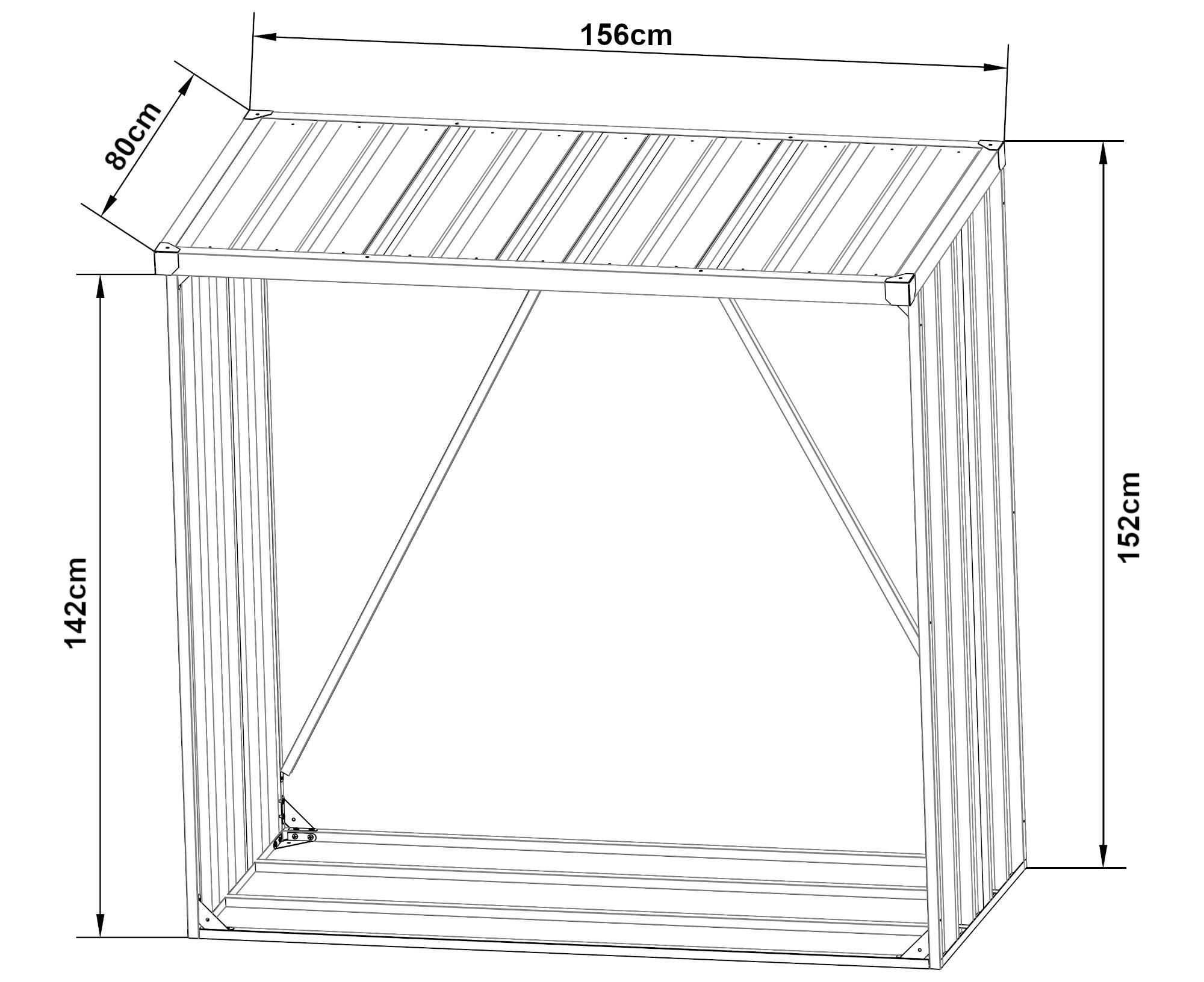 Abri B Ches Couvert Pour Bois De Chauffage Range B Ches Ext Rieur Acier Galvanis X X