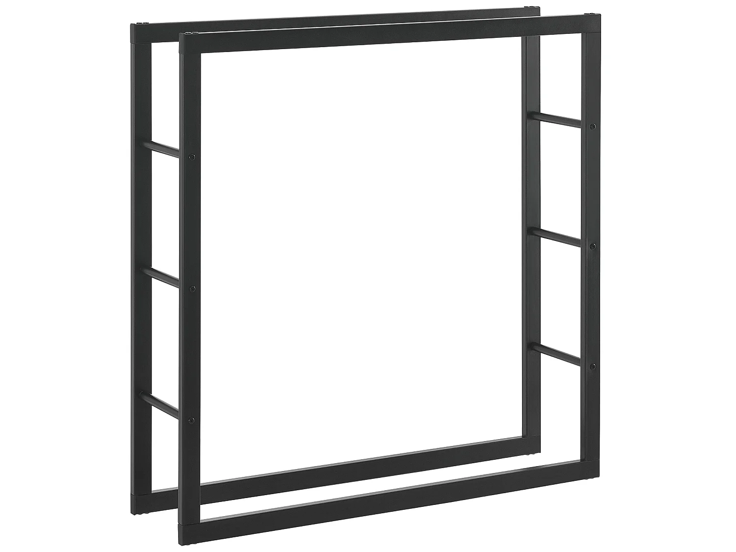 Porte-Bûches Range-Bûches pour Bois de Chauffage Intérieur Extérieur Acier Laqué 100 x 100 x 25 cm Noir [en.casa]