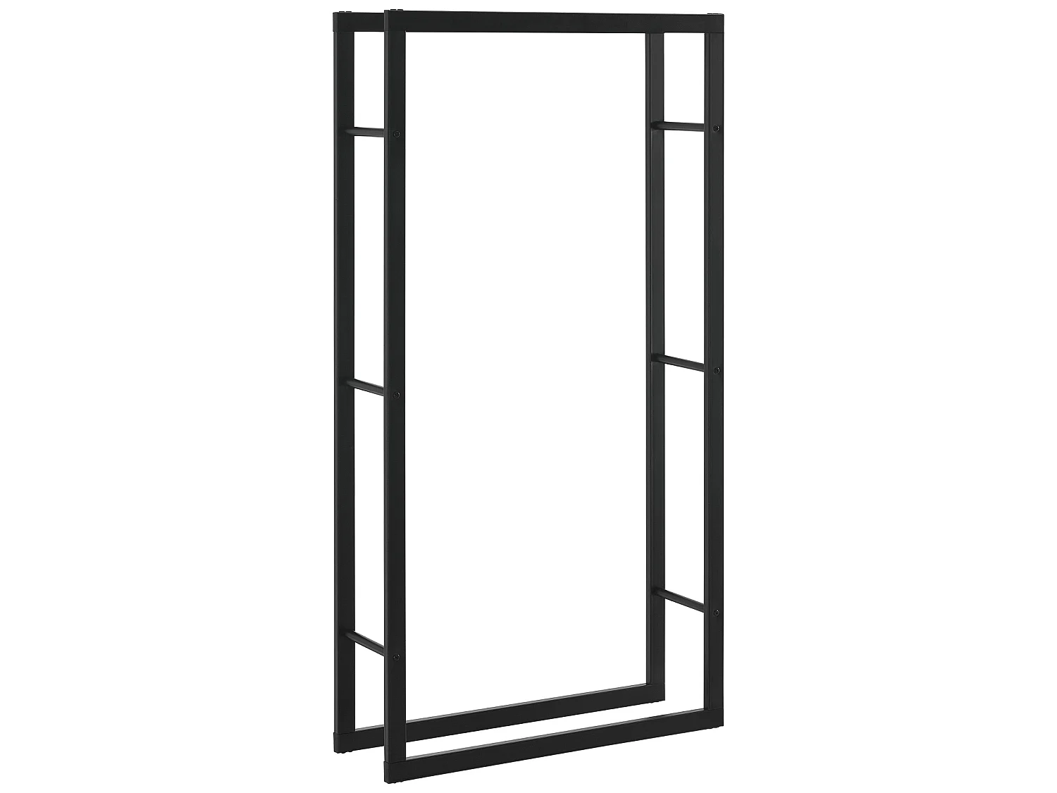 Porte-Bûches Range-Bûches pour Bois de Chauffage pour Intérieur Extérieur Acier Laqué 75 x 150 x 25 cm Noir [en.casa]