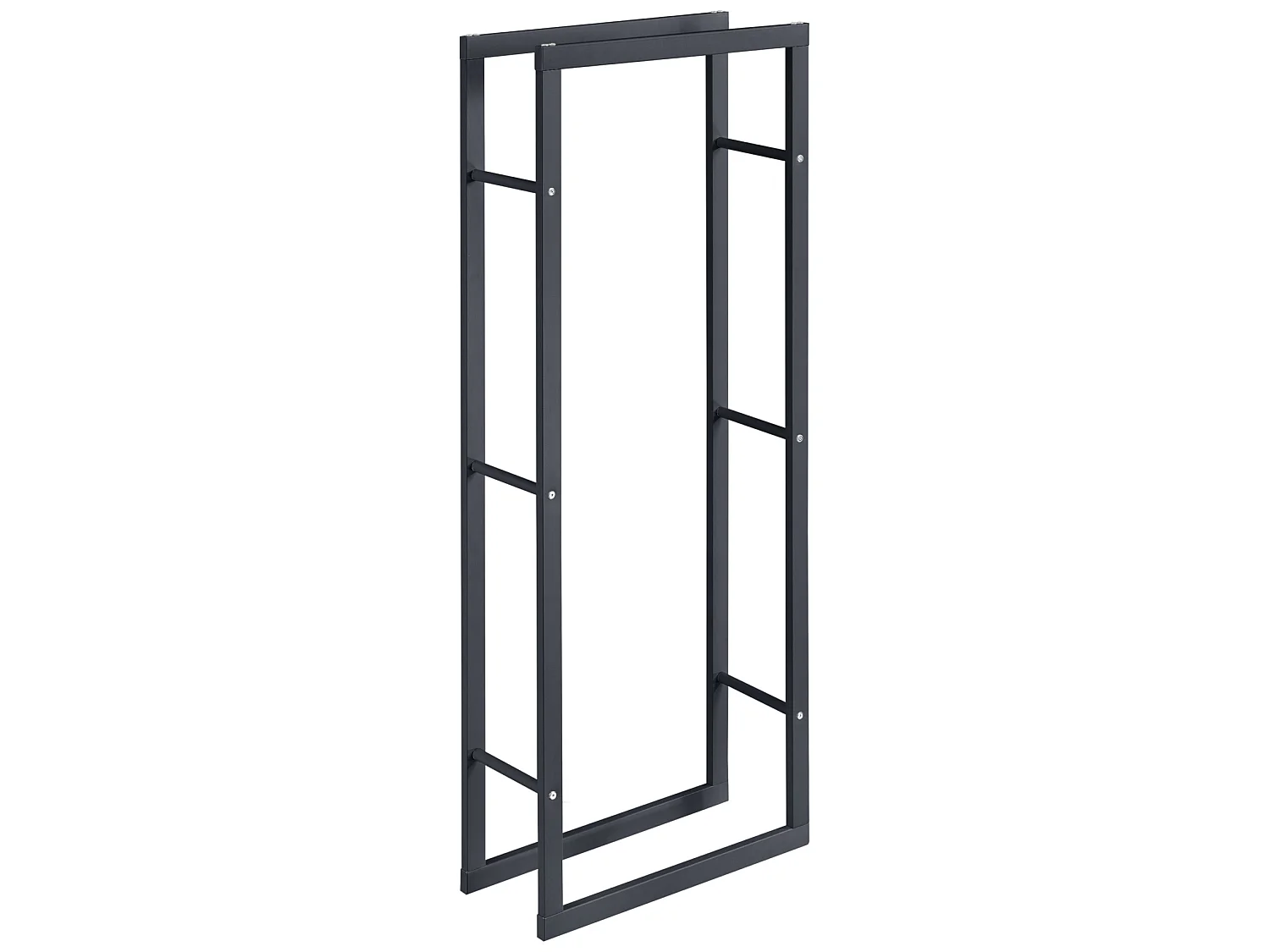 Porte-Bûches Range-Bûches pour Bois de Chauffage pour Intérieur Extérieur Acier Laqué 60 x 150 x 25 cm Gris [en.casa]