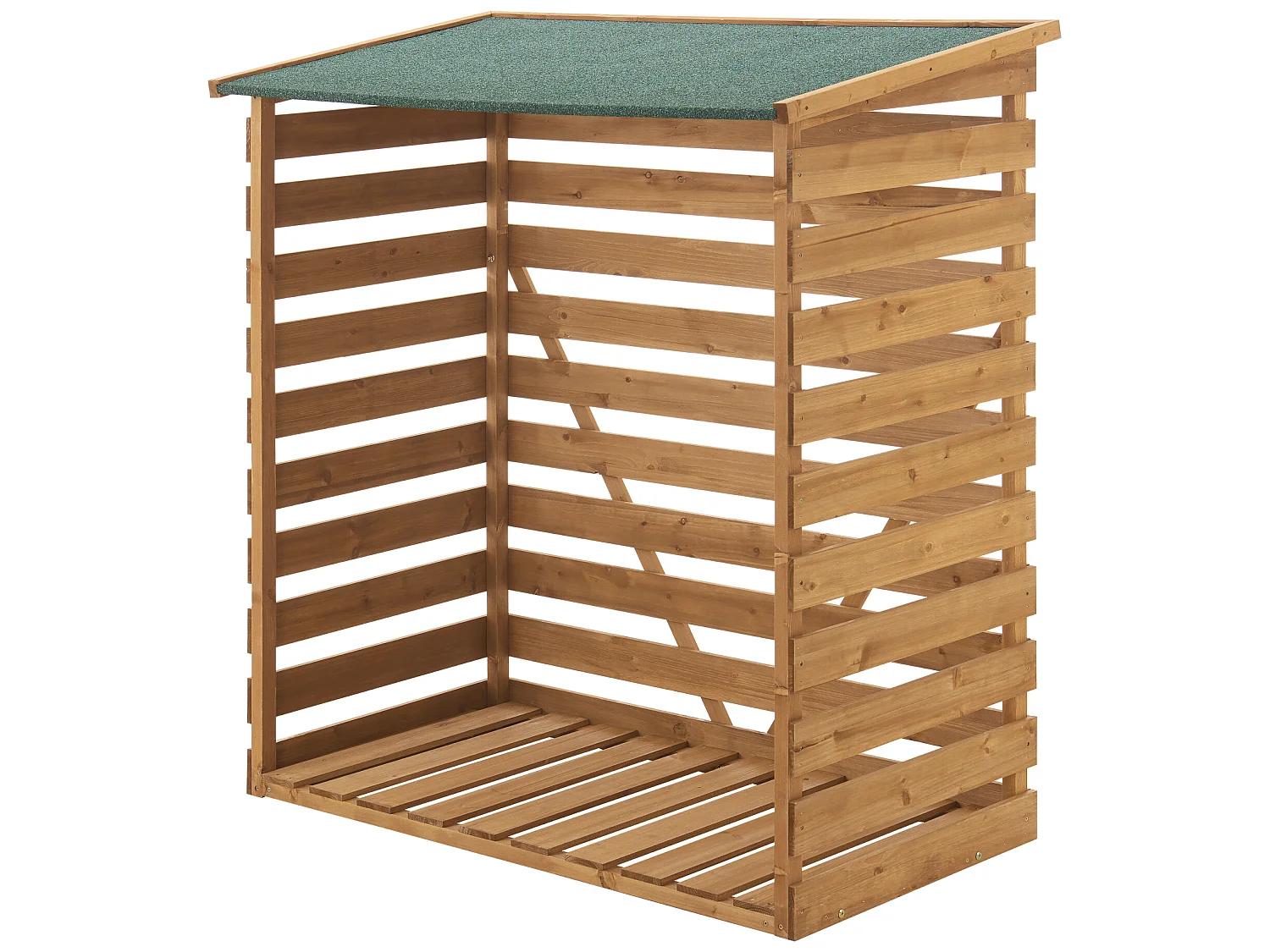 Abri-Bûches Couvert en Sapin à Toiture Bitumé 123 x 116 x 64 cm [en.casa]