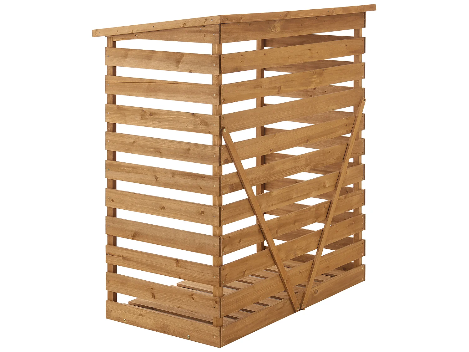 Abri-Bûches Couvert en Sapin à Toiture Bitumé 123 x 116 x 64 cm [en.casa]