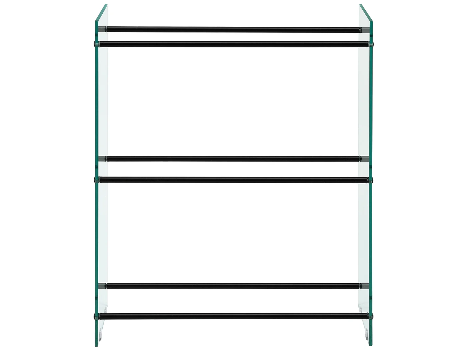 Porte-Bûches Range-Bûches pour Bois de Chauffage Verre Trempé Acier Laqué 80 x 100 x 35 cm Transparent Noir [en.casa]