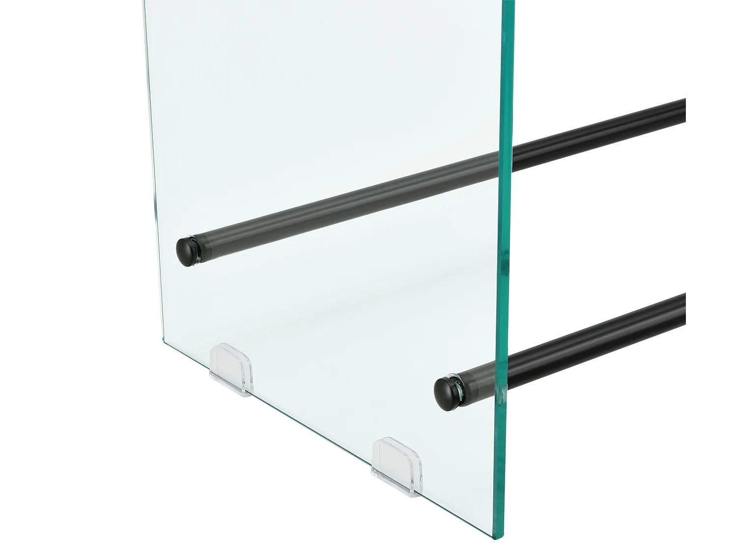 Porte-Bûches Range-Bûches pour Bois de Chauffage Verre Trempé Acier Laqué 80 x 100 x 35 cm Transparent Noir [en.casa]