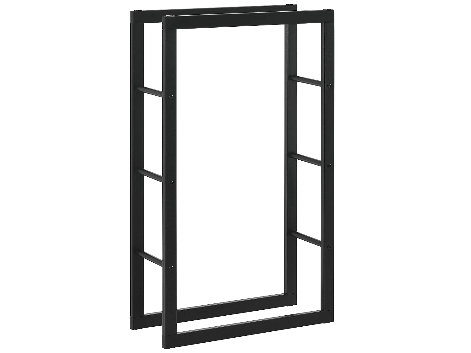 Porte-Bûches Range-Bûches pour Bois de Chauffage Intérieur Extérieur Acier Laqué 60 x 100 x 25 cm Noir [en.casa]