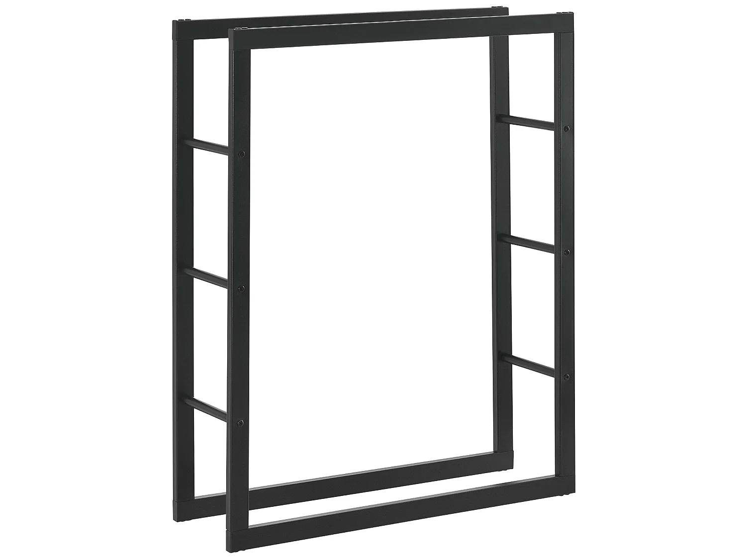 Porte-Bûches Range-Bûches pour Bois de Chauffage Intérieur Extérieur Acier Laqué 80 x 100 x 25 cm Noir [en.casa]