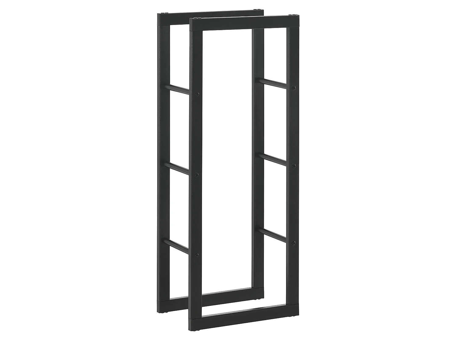 Porte-Bûches Range-Bûches pour Bois de Chauffage Intérieur Extérieur Acier Laqué 40 x 100 x 25 cm Noir [en.casa]