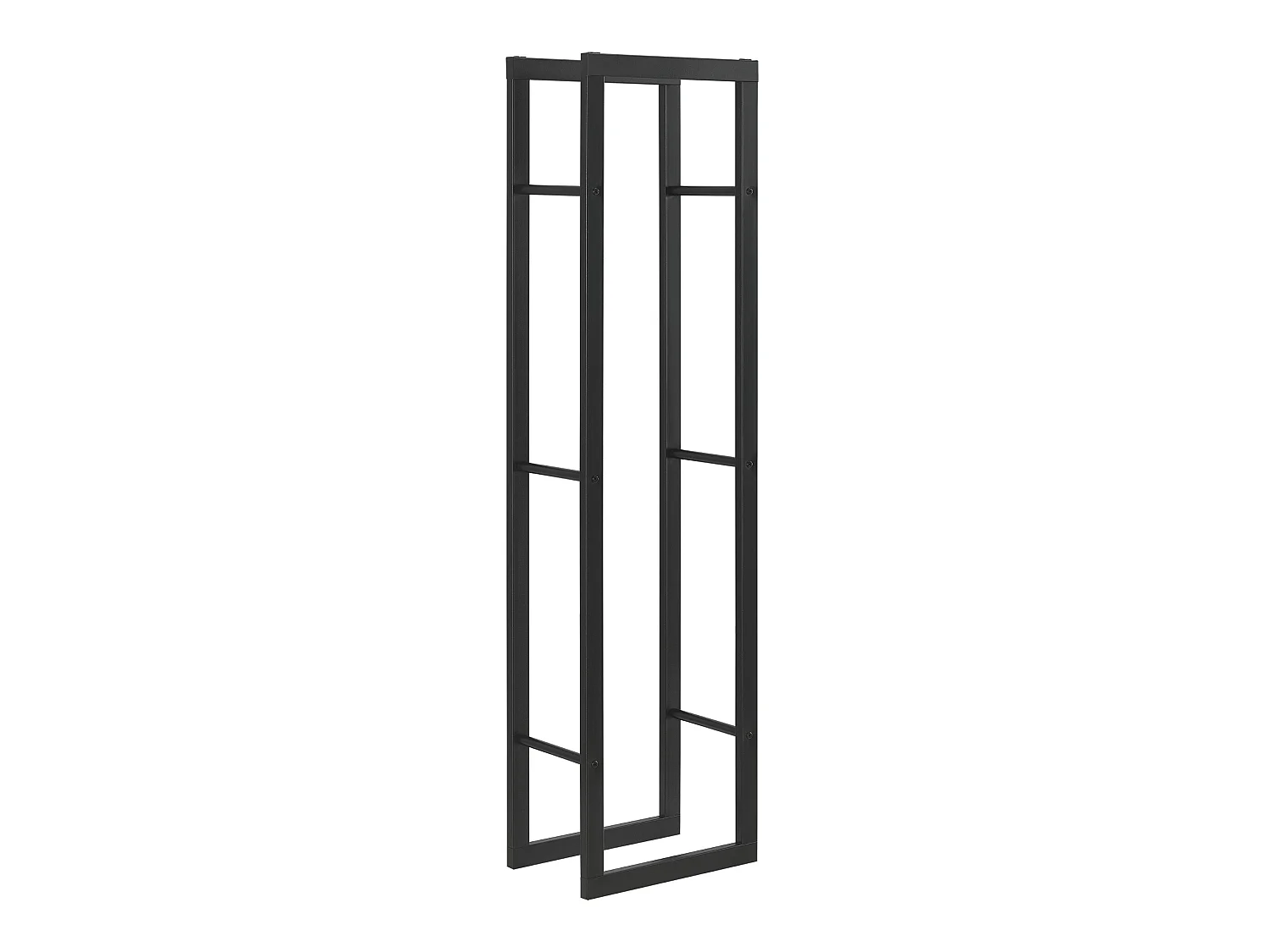Porte-Bûches Range-Bûches pour Bois de Chauffage Intérieur Extérieur Acier Laqué 40 x 150 x 25 cm Noir [en.casa]