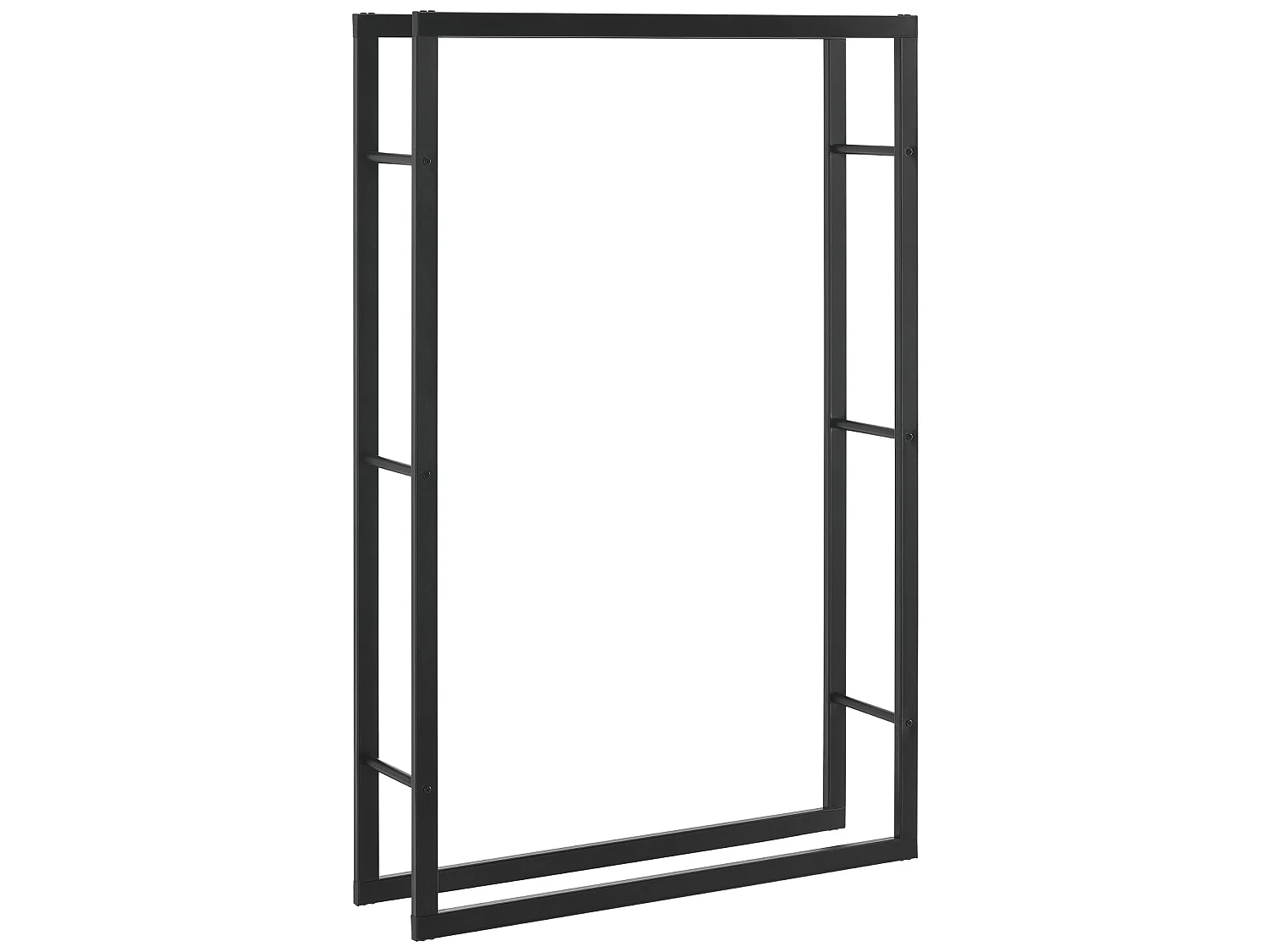 Porte-Bûches Range-Bûches pour Bois de Chauffage Intérieur Extérieur Acier Laqué 100 x 150 x 25 cm Noir [en.casa]
