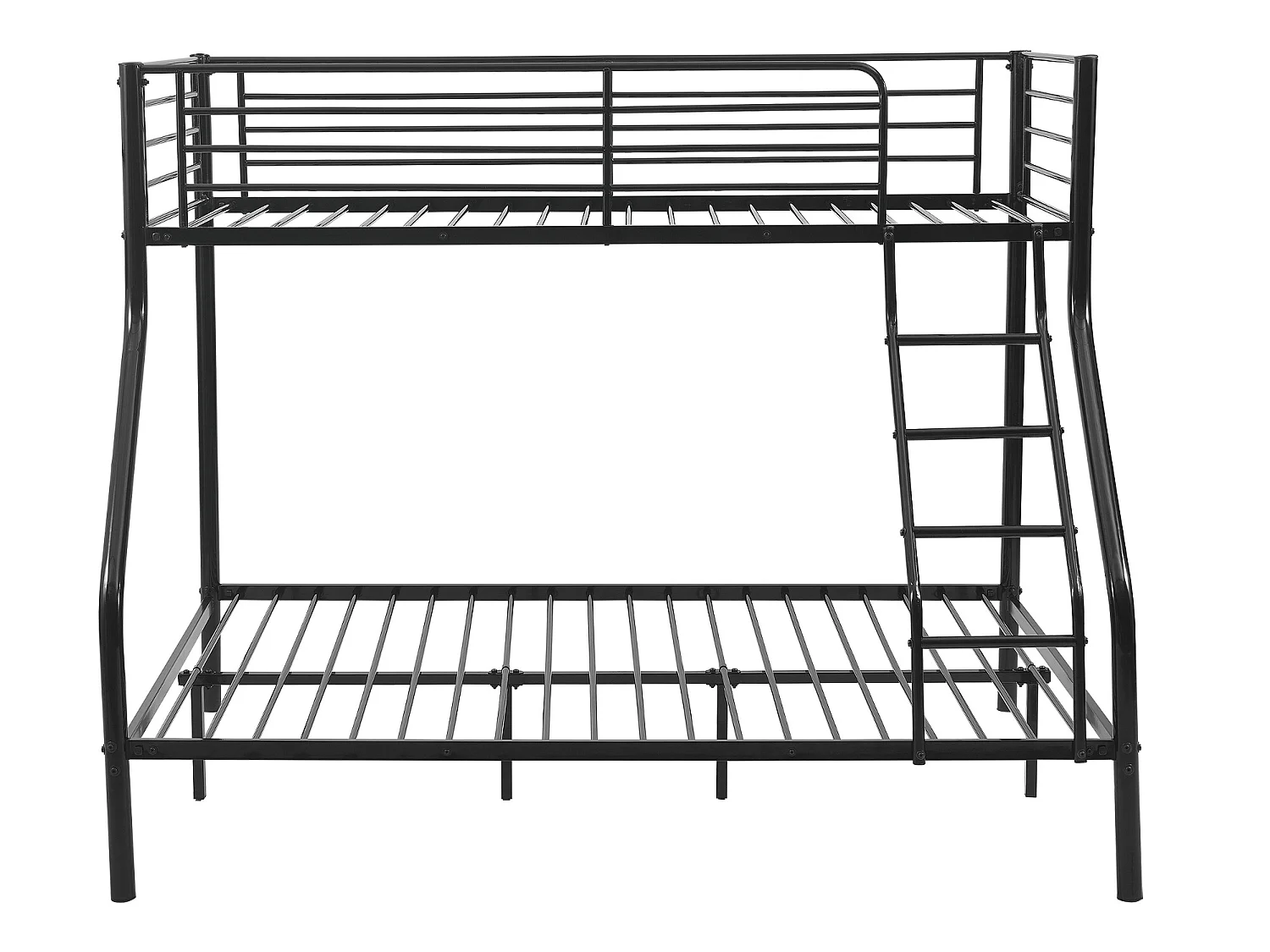 Cadre de lit superposé métal pour 3 Personnes 210 x 148 x 168cm Noir [neu.haus]