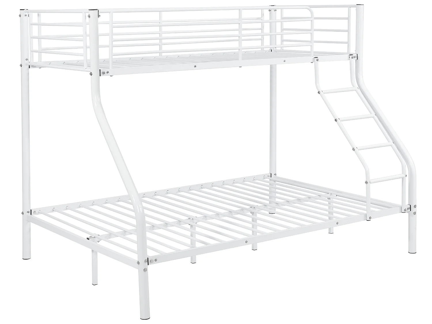 Cadre de lit superposé métal pour 3 Personnes 210 x 148 x 168cm Blanc [neu.haus]