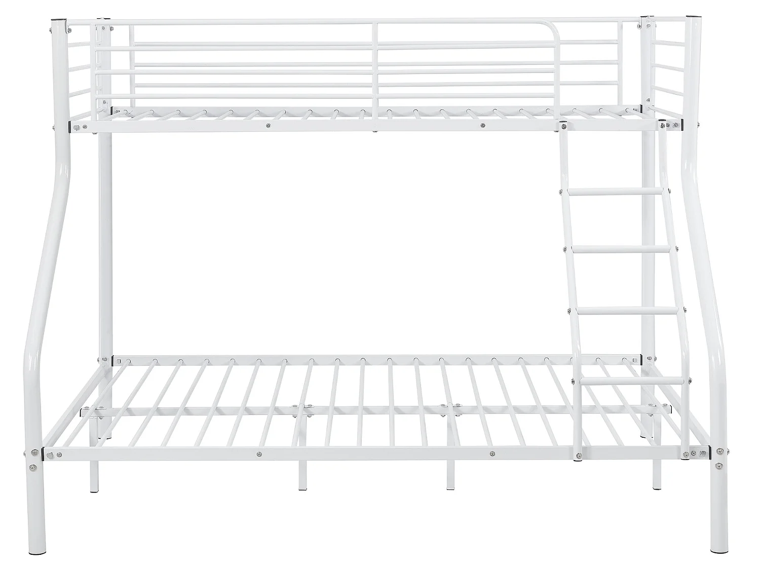 Cadre de lit superposé métal pour 3 Personnes 210 x 148 x 168cm Blanc [neu.haus]